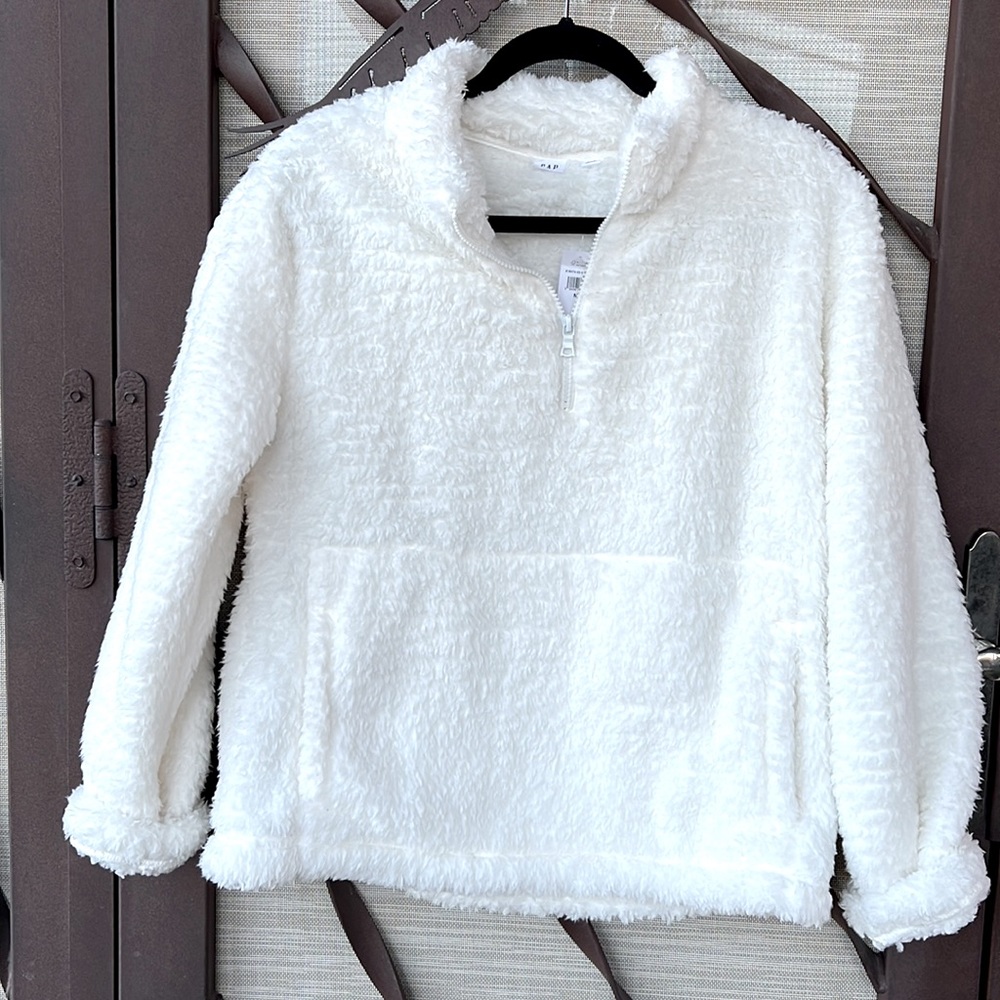 ⛄️ New Gap Teddy Soft Winter White Sherpa Hoodie / Sweatshirt ⛄️